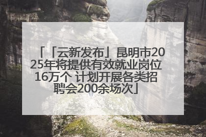 「云新发布」昆明市2025年将提供有效就业岗位16万个 计划开展各类招聘会200余场次