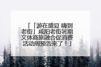 「游在盛夏 嗨到老街」咸阳老街暑期文体商旅融合促消费活动周预告来了！