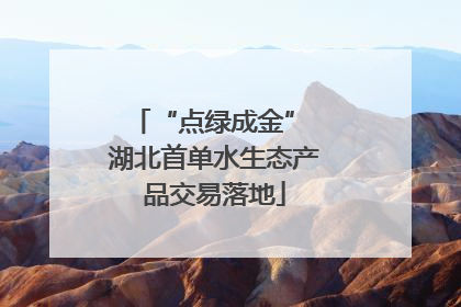 “点绿成金” 湖北首单水生态产品交易落地