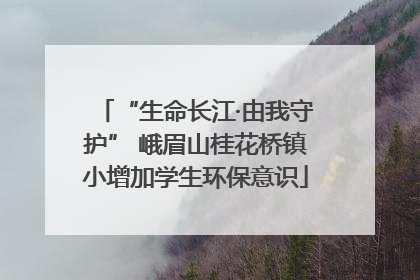 “生命长江·由我守护” 峨眉山桂花桥镇小增加学生环保意识