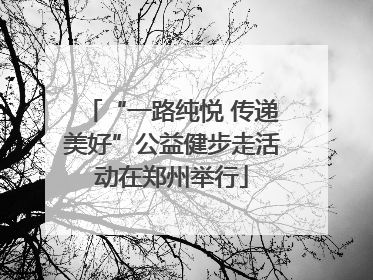 “一路纯悦 传递美好”公益健步走活动在郑州举行