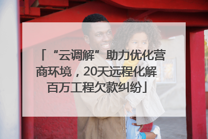 “云调解”助力优化营商环境，20天远程化解百万工程欠款纠纷