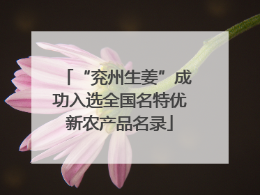 “兖州生姜”成功入选全国名特优新农产品名录