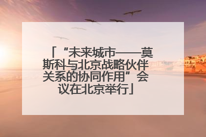 “未来城市——莫斯科与北京战略伙伴关系的协同作用”会议在北京举行
