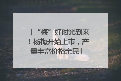 “梅”好时光到来！杨梅开始上市，产量丰富价格亲民