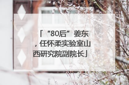 “80后”姜东，任怀柔实验室山西研究院副院长