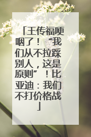王传福哽咽了！“我们从不拉踩别人，这是原则”！比亚迪：我们不打价格战