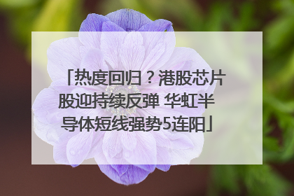 热度回归？港股芯片股迎持续反弹 华虹半导体短线强势5连阳