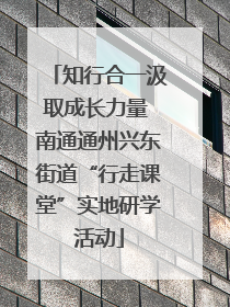 知行合一汲取成长力量 南通通州兴东街道“行走课堂”实地研学活动