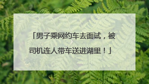 男子乘网约车去面试，被司机连人带车送进湖里！
