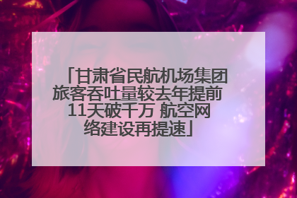 甘肃省民航机场集团旅客吞吐量较去年提前11天破千万 航空网络建设再提速