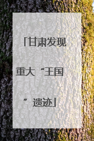 甘肃发现重大“王国”遗迹