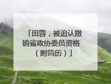 田蓉，被追认撤销省政协委员资格（附简历）