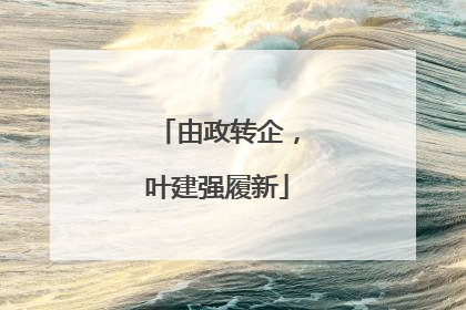 由政转企，叶建强履新