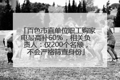 百色市直单位职工购家电最高补60％，相关负责人：仅200个名额，不会严格筛查身份