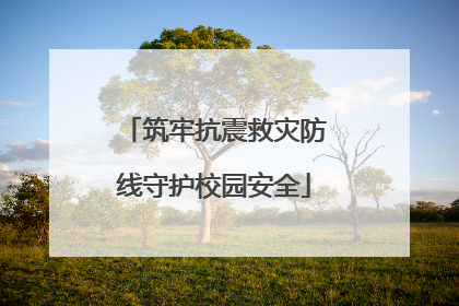 筑牢抗震救灾防线守护校园安全