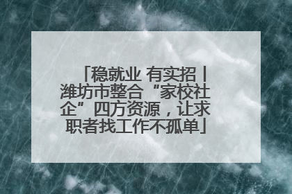 稳就业 有实招丨潍坊市整合“家校社企”四方资源，让求职者找工作不孤单