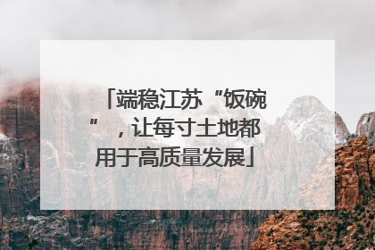端稳江苏“饭碗”，让每寸土地都用于高质量发展