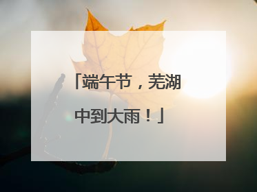 端午节，芜湖中到大雨！