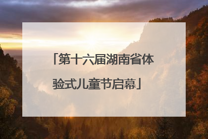 第十六届湖南省体验式儿童节启幕