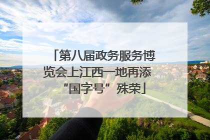 第八届政务服务博览会上江西一地再添“国字号”殊荣