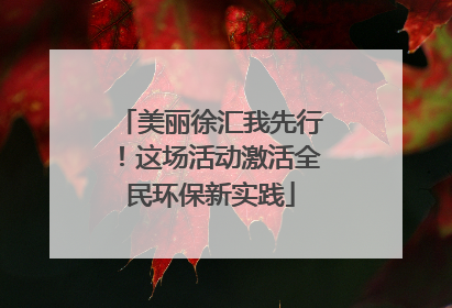 美丽徐汇我先行！这场活动激活全民环保新实践