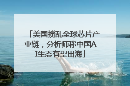 美国搅乱全球芯片产业链，分析师称中国AI生态有望出海