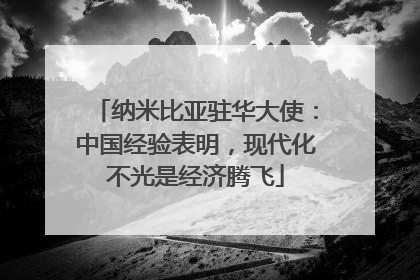 纳米比亚驻华大使：中国经验表明，现代化不光是经济腾飞