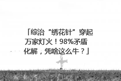 综治“绣花针”穿起万家灯火！98%矛盾化解，凭啥这么牛？
