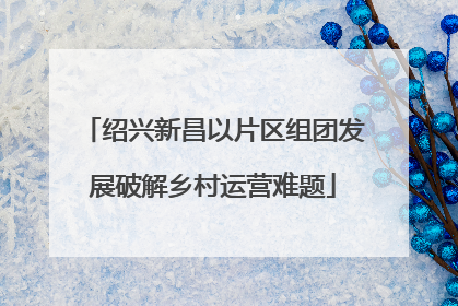 绍兴新昌以片区组团发展破解乡村运营难题