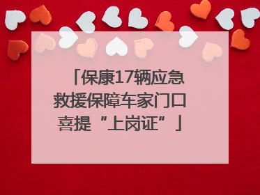 保康17辆应急救援保障车家门口喜提“上岗证”