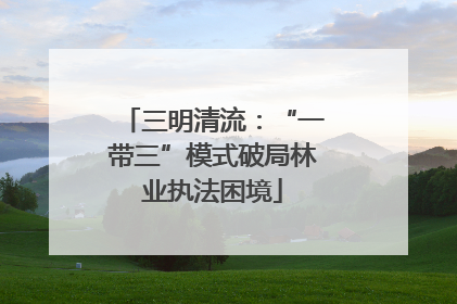 三明清流：“一带三”模式破局林业执法困境