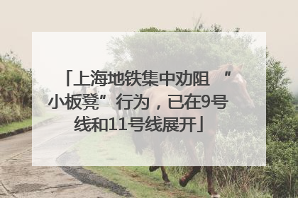 上海地铁集中劝阻 “小板凳”行为，已在9号线和11号线展开