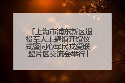 上海市浦东新区退役军人主题馆开馆仪式暨同心军民戎爱联盟片区交流会举行