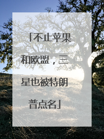 不止苹果和欧盟，三星也被特朗普点名