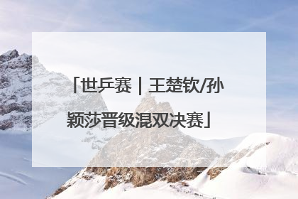 世乒赛｜王楚钦/孙颖莎晋级混双决赛