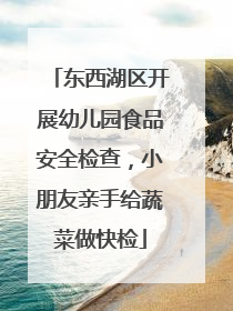 东西湖区开展幼儿园食品安全检查，小朋友亲手给蔬菜做快检