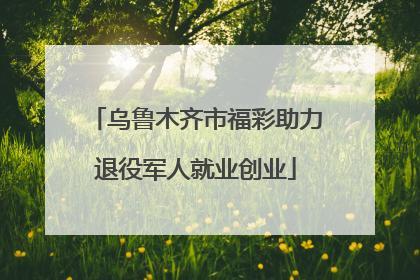 乌鲁木齐市福彩助力退役军人就业创业