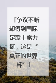 争议不断却得到国际足联主席力挺：这是“真正的世界杯”