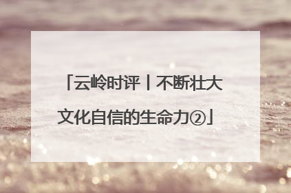 云岭时评丨不断壮大文化自信的生命力②