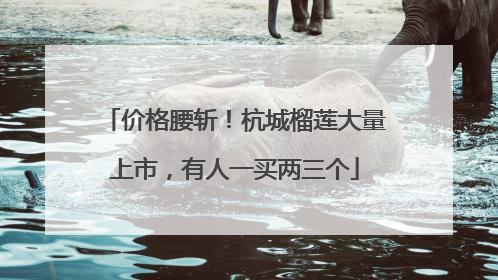 价格腰斩！杭城榴莲大量上市，有人一买两三个