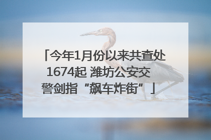 今年1月份以来共查处1674起 潍坊公安交警剑指“飙车炸街”