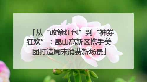 从“政策红包”到“神券狂欢”：昆山高新区携手美团打造周末消费新场景