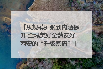 从规模扩张到内涵提升 全域美好全龄友好西安的“升级密码”