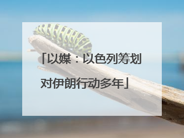 以媒：以色列筹划对伊朗行动多年
