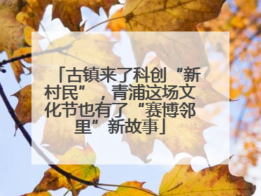 古镇来了科创“新村民”，青浦这场文化节也有了“赛博邻里”新故事