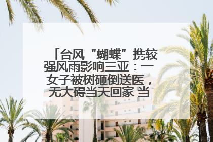 台风“蝴蝶”携较强风雨影响三亚：一女子被树砸倒送医，无大碍当天回家 当地已紧急清障