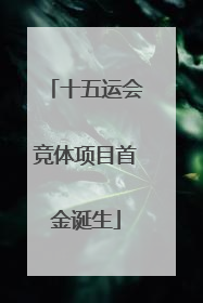 十五运会竞体项目首金诞生