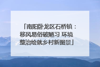 南阳卧龙区石桥镇：移风易俗破陋习 环境整治绘就乡村新图景