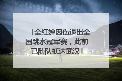 全红婵因伤退出全国跳水冠军赛，此前已随队抵达武汉